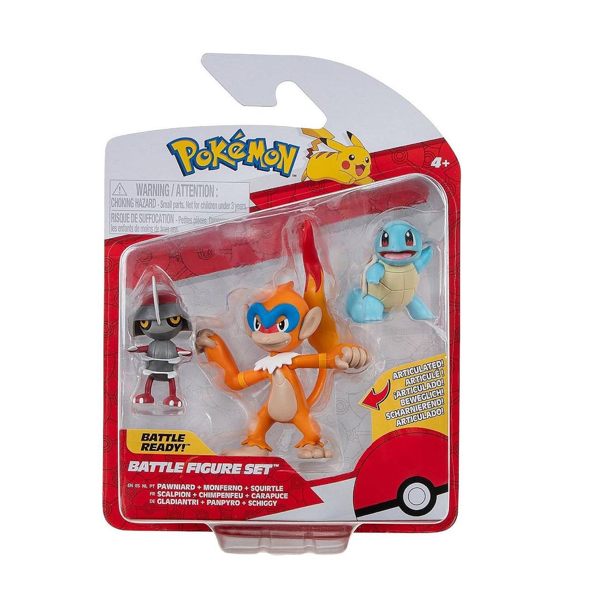 POKEMON - Pokemon Battle Figure Jazwares Pawniard Monferno Squirtle