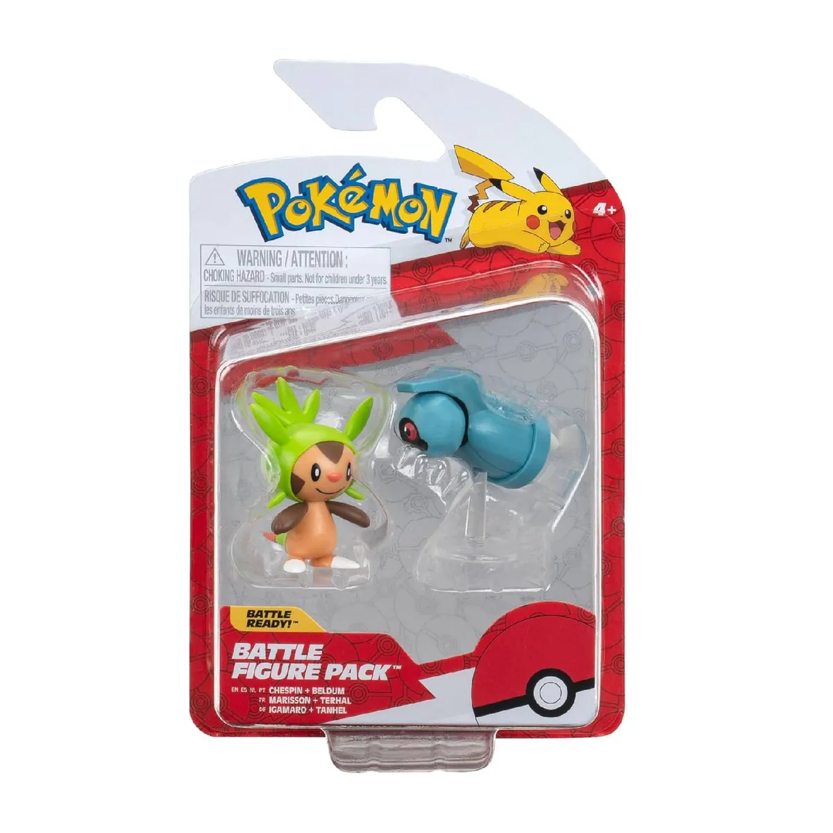 POKEMON - Pokemon Battle Figure Jazwares Chespin Y Beldum