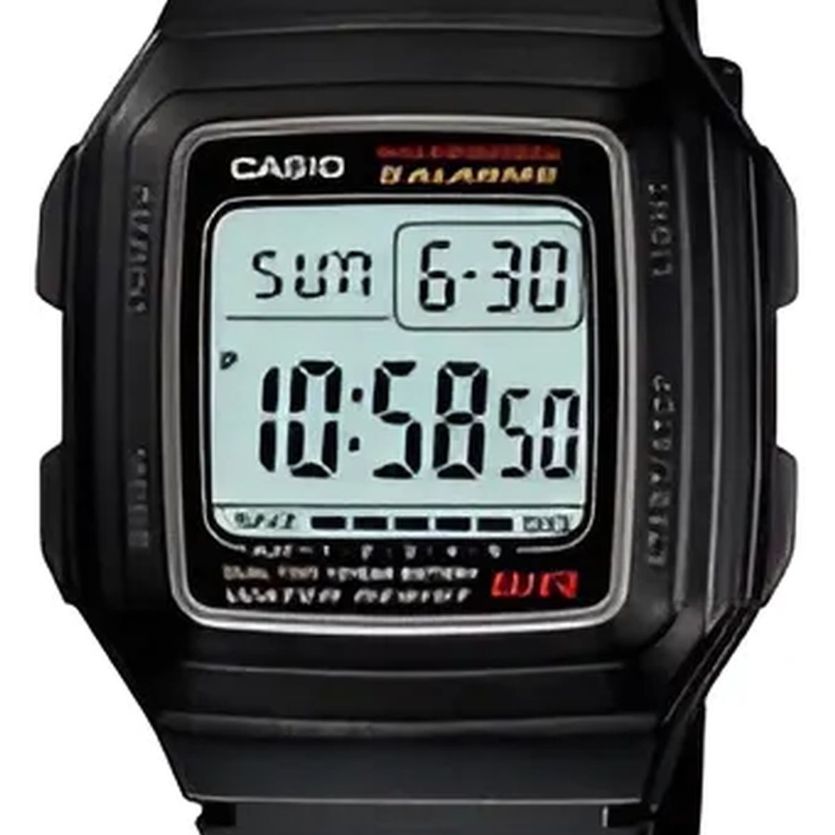 GENERICO - Reloj Deportivo Casio con alarma multifunción Hombre F201WA-1A Negro