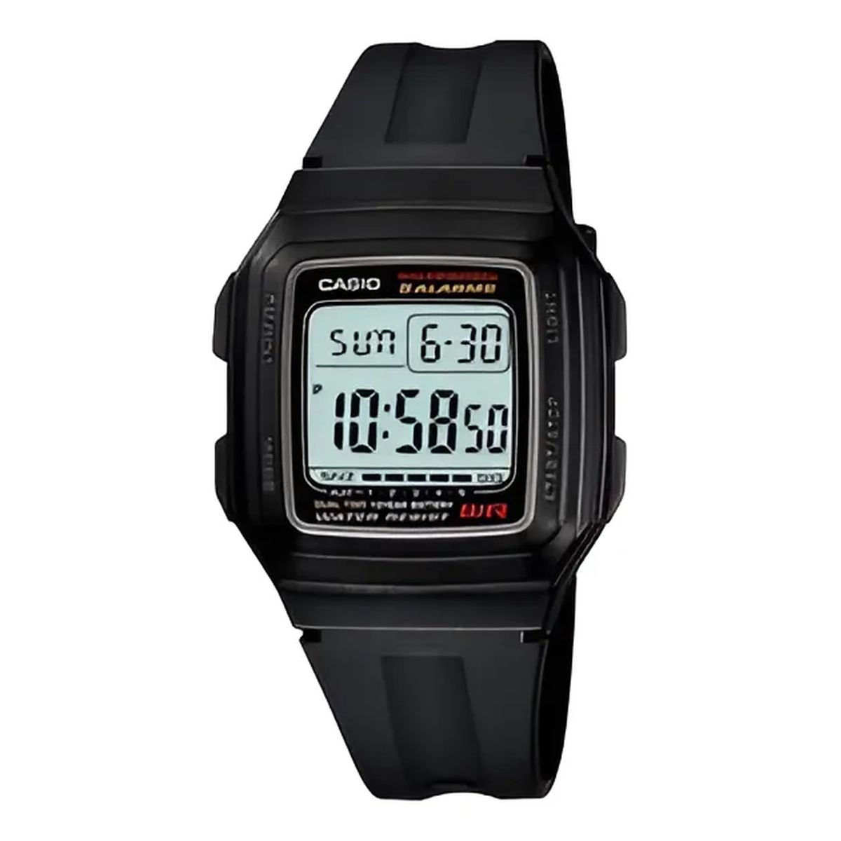 GENERICO - Reloj Deportivo Casio con alarma multifunción Hombre F201WA-1A Negro