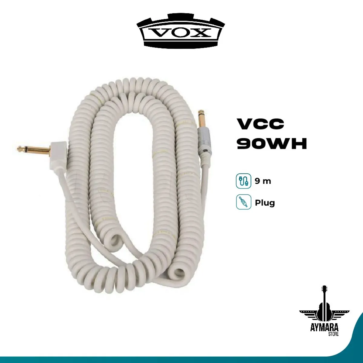 VOX - Vox VCC-90WH Cable para Guitarra Color Blanco