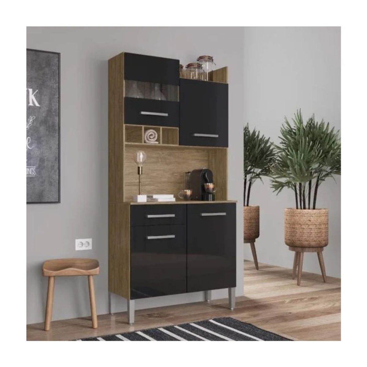GENERICO - Mueble de Cocina Baryu Marrón y Negro R&R MUEBLES
