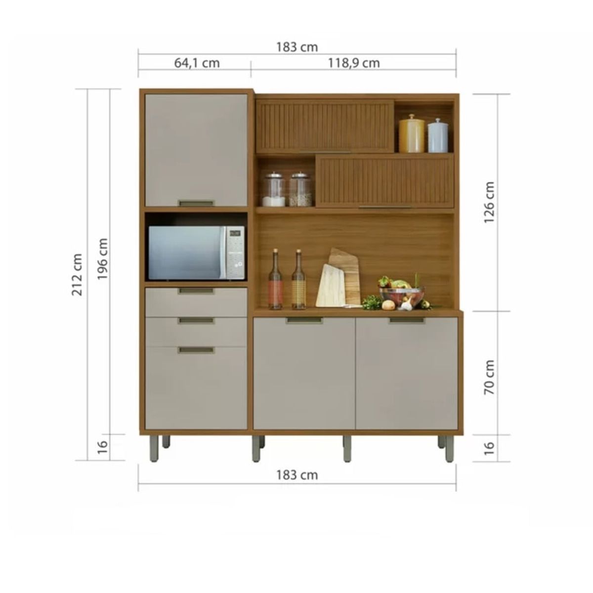 GENERICO - Mueble de Cocina Kuma Marrón y Blanco R&R MUEBLES