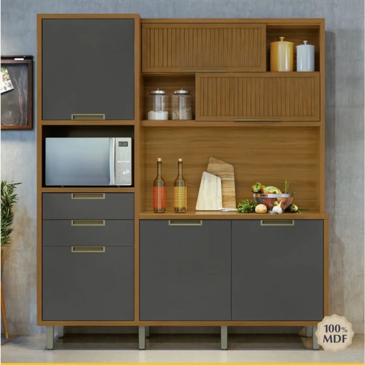 GENERICO - Mueble de Cocina Kuma Marrón y Gris R&R MUEBLES
