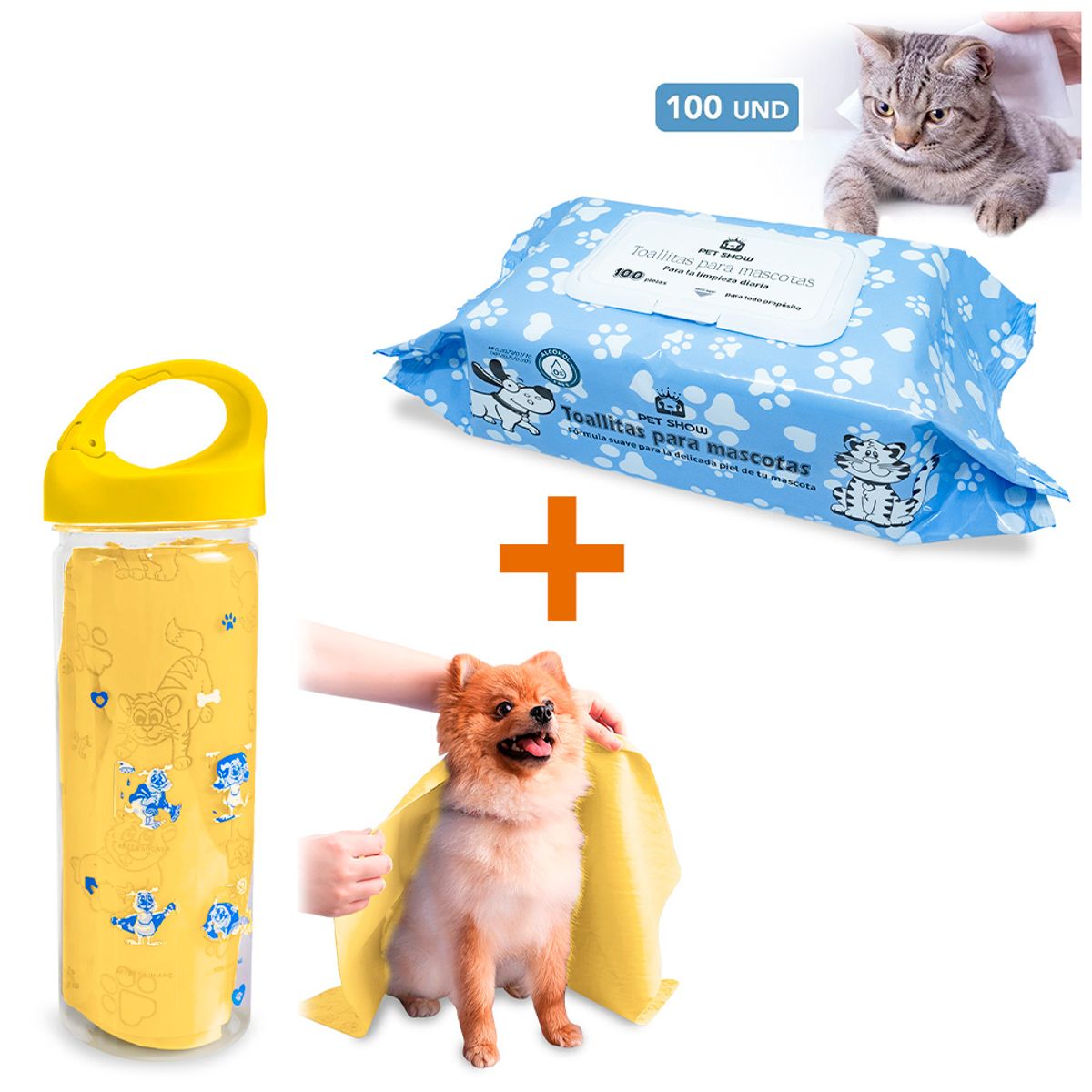 KELLER - Toalla Absorbente AM M42 Y Toallitas Húmedas para Perros JM1