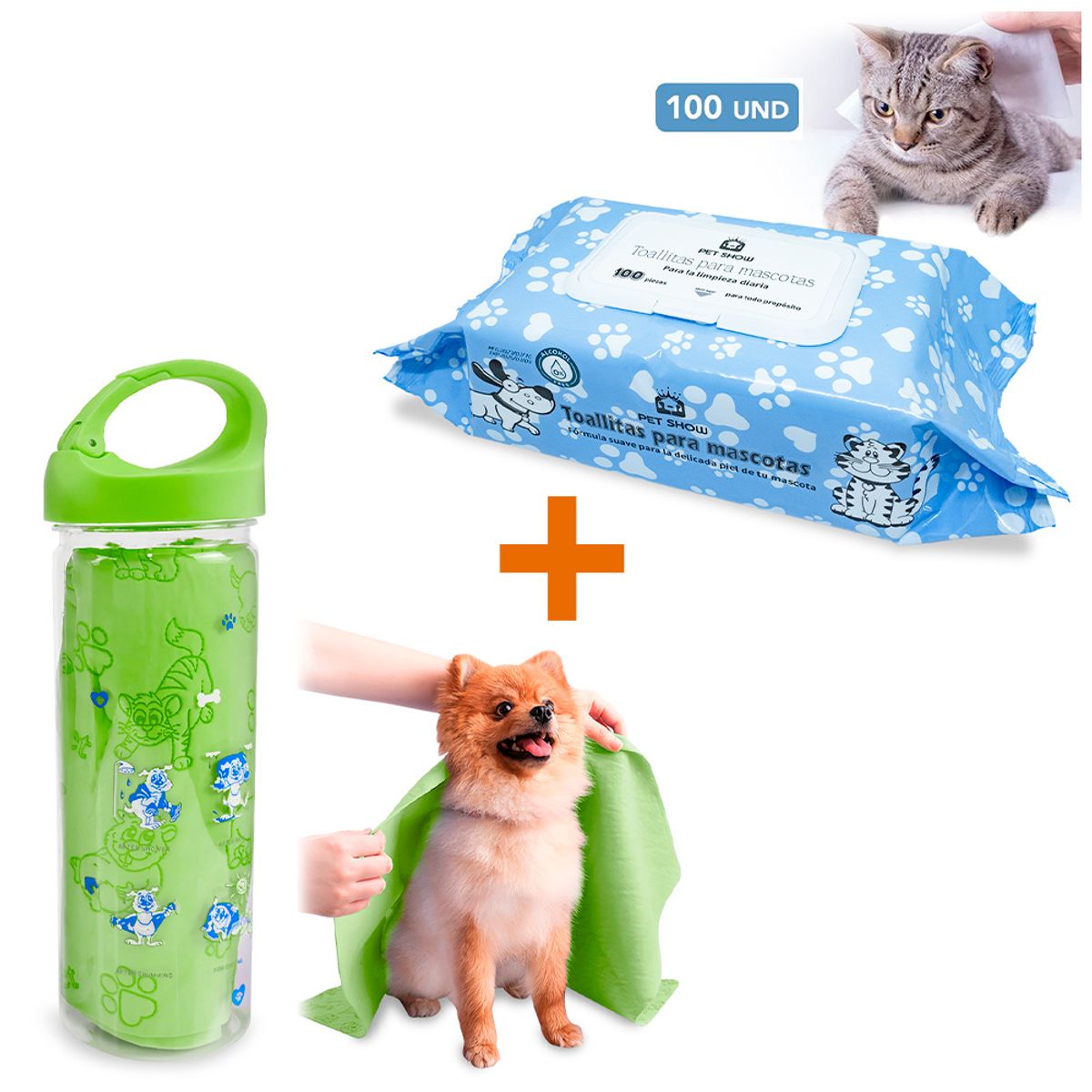 KELLER - Toalla Absorbente VD M42 Y Toallitas Húmedas para Perros JM1