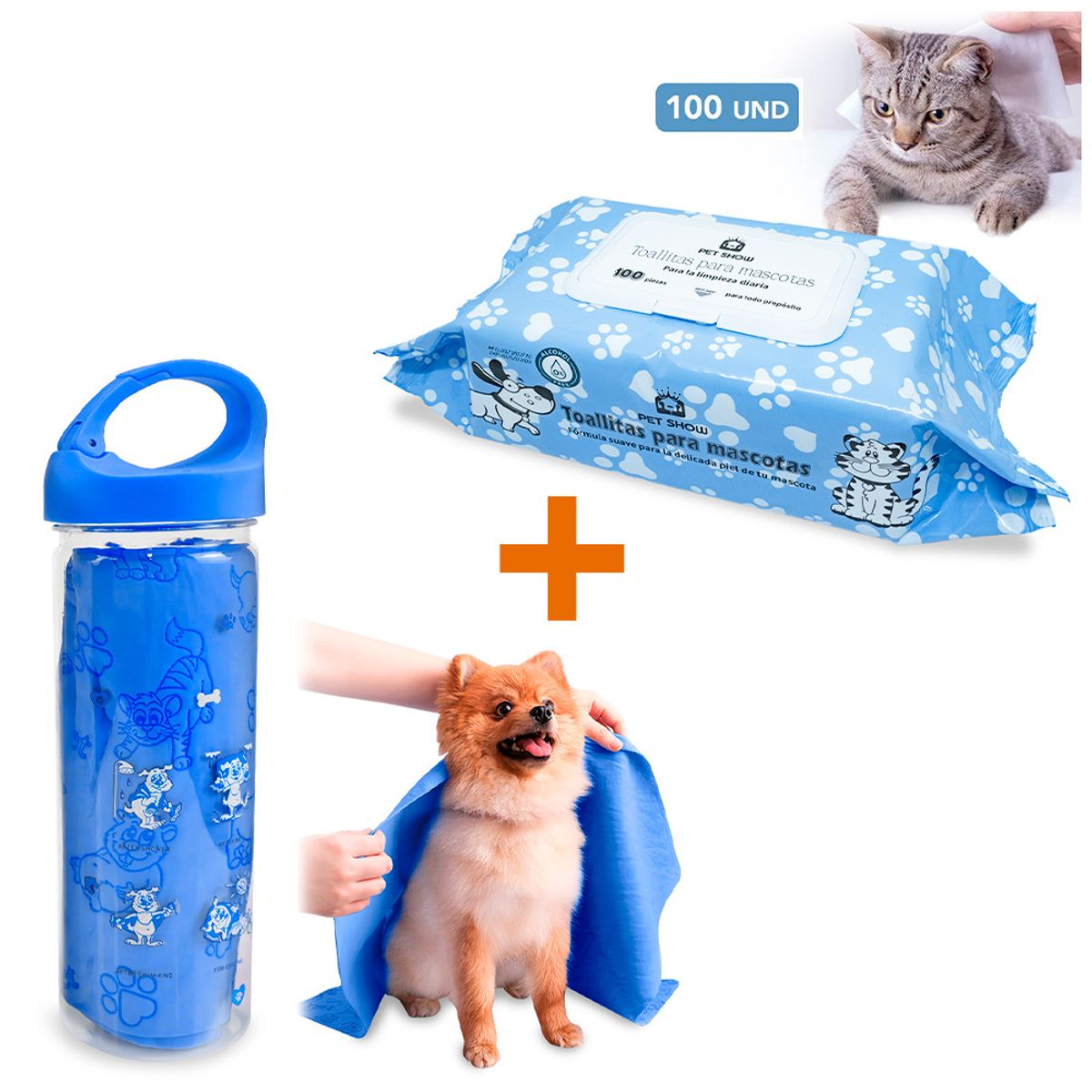 KELLER - Toalla Absorbente AZ M42 Y Toallitas Húmedas para Perros JM1