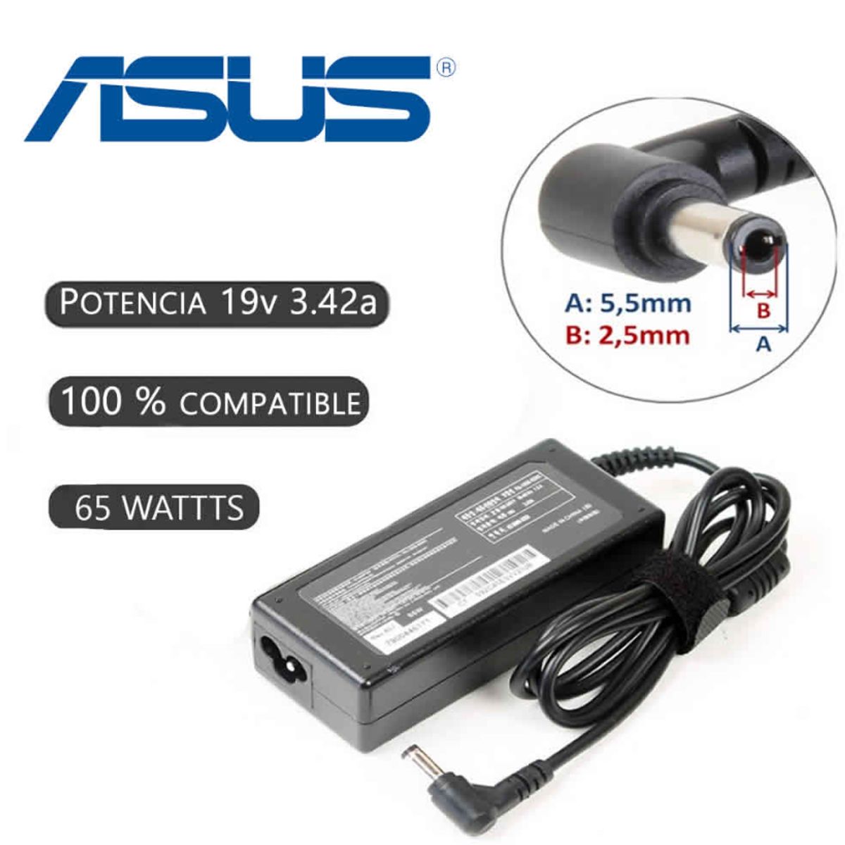 GENERICO - CARGADOR COMPATIBLE  LAPTOP ASUS 19V 342A Clavija de 5,5x2,5