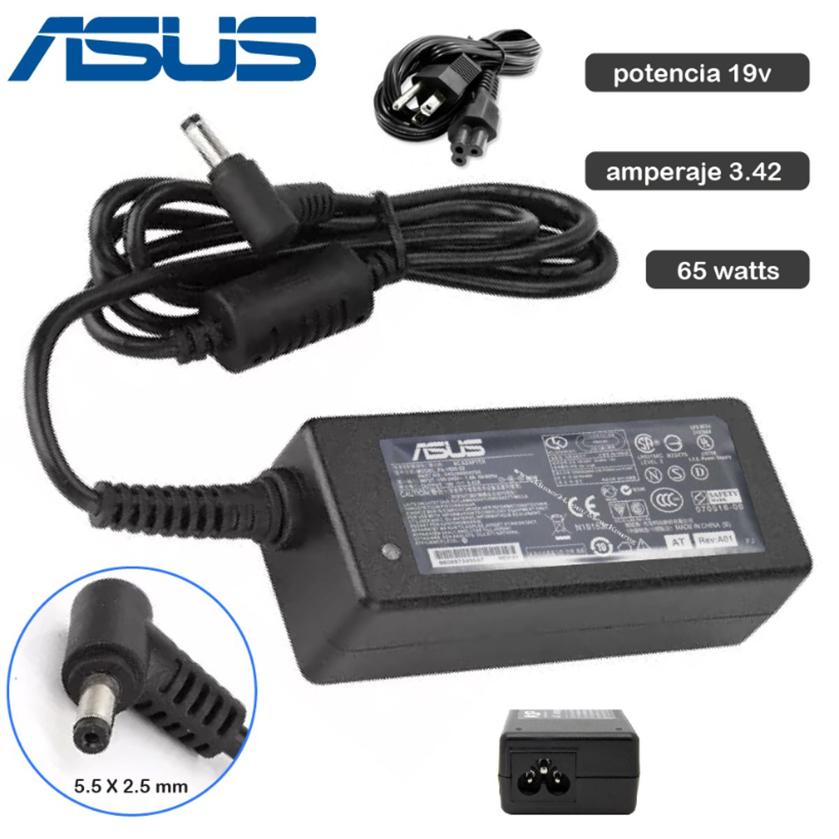 GENERICO - CARGADOR COMPATIBLE  LAPTOP ASUS 19V 342A Clavija de 5,5x2,5