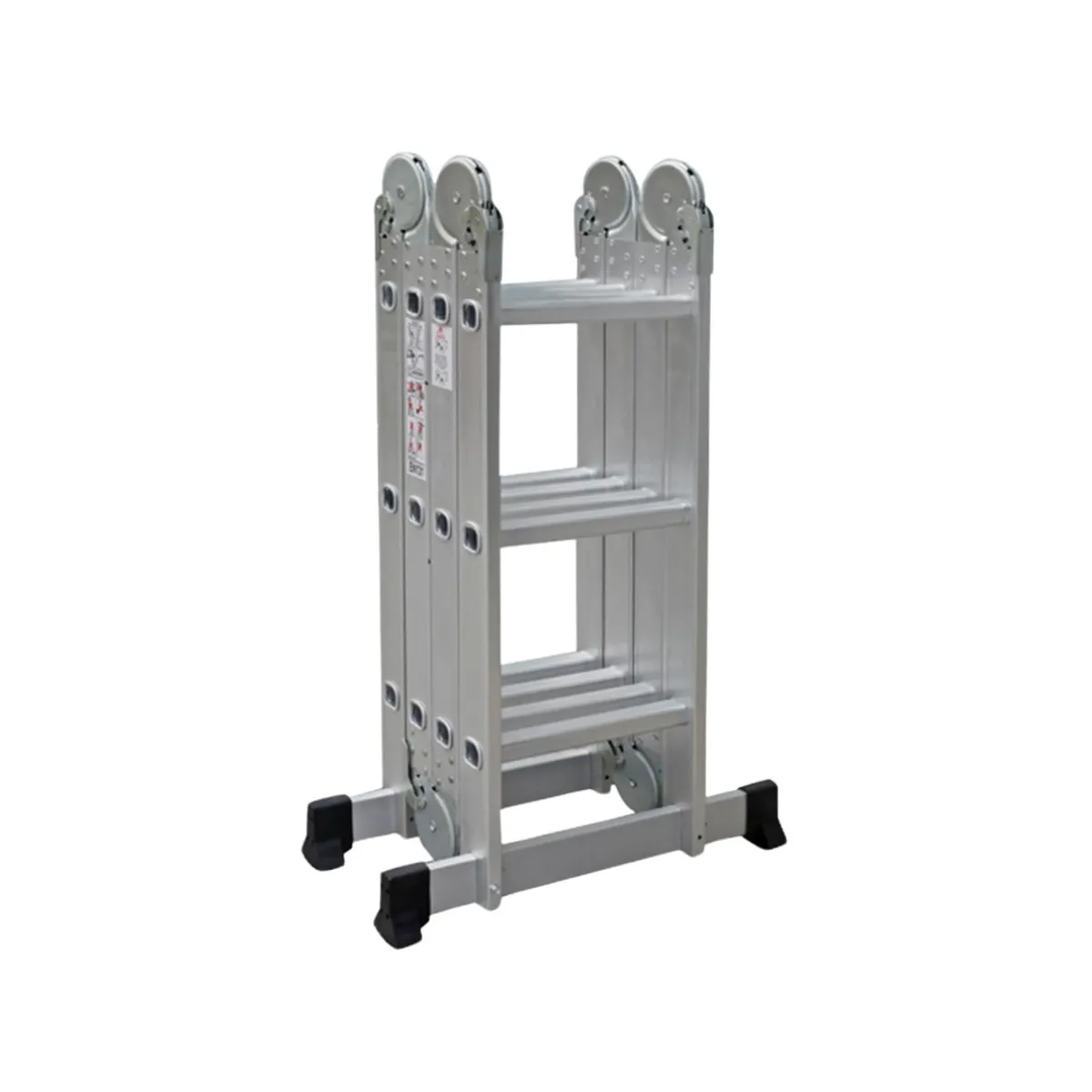 QRUBBER - Escalera multiposición articulada aluminio 12 peldaños 3.5 M - QRubber