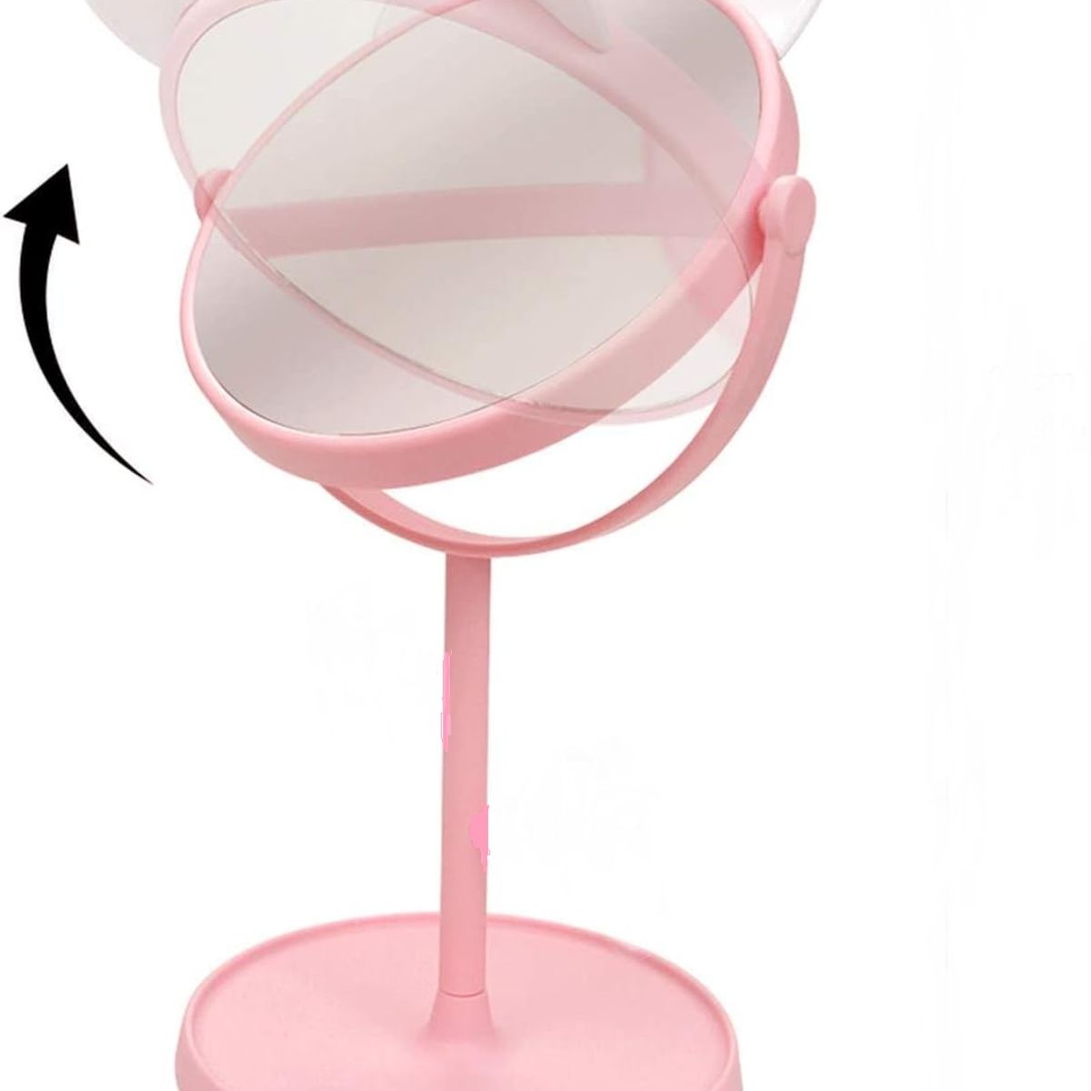 GENERICO - Espejo de maquillaje redondo con orejas de gato blanco