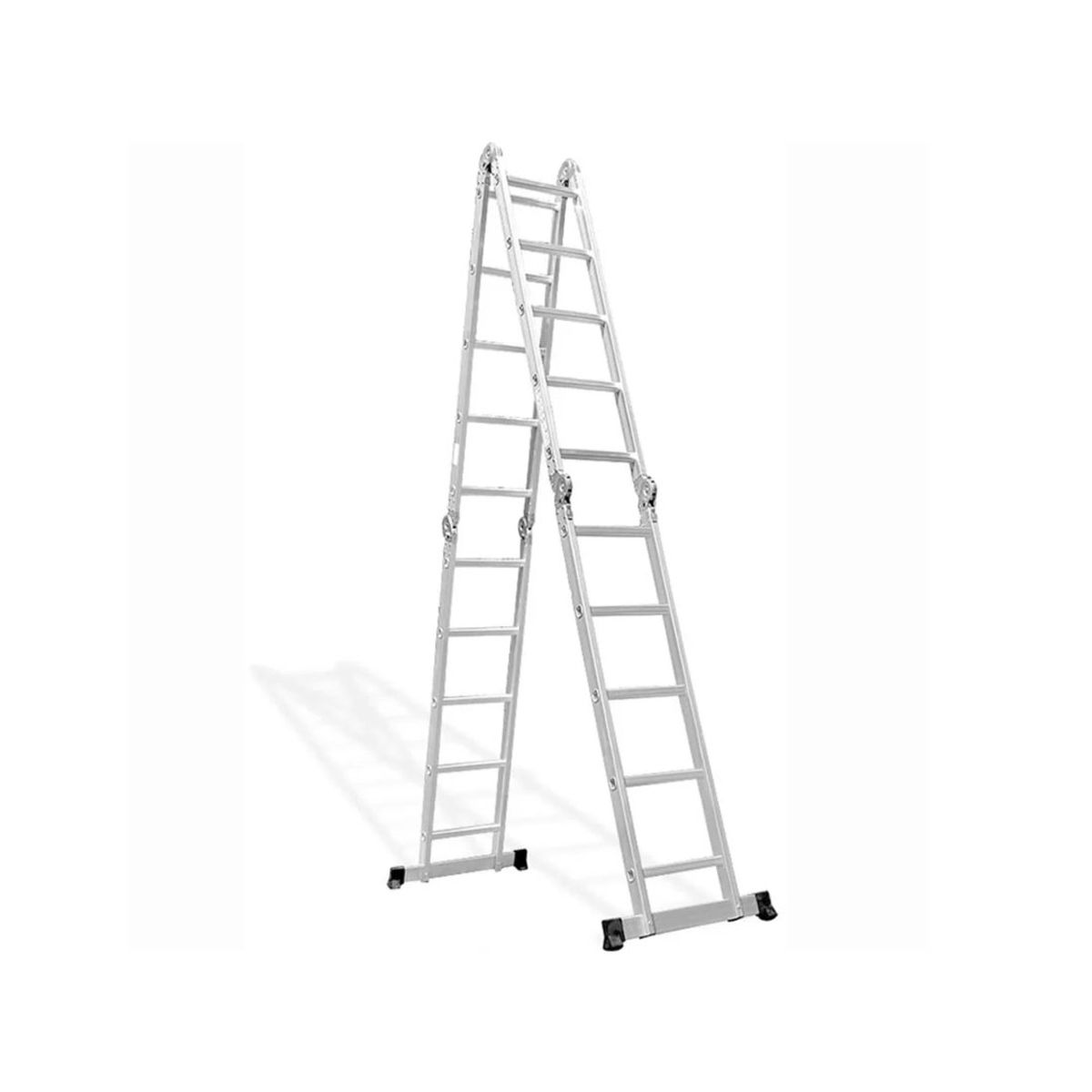 QRUBBER - Escalera multiposición articulada aluminio 20 peldaños 5.7 M - QRubber