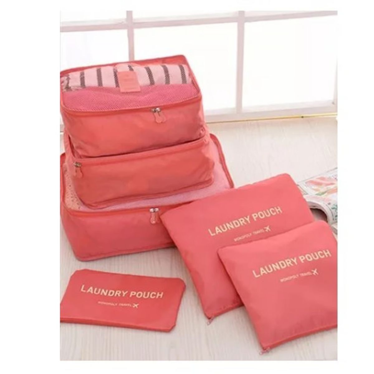 GENERICO - Set Organizadores de Maleta Bolsas Impermeable para Viaje 6PCS Melón