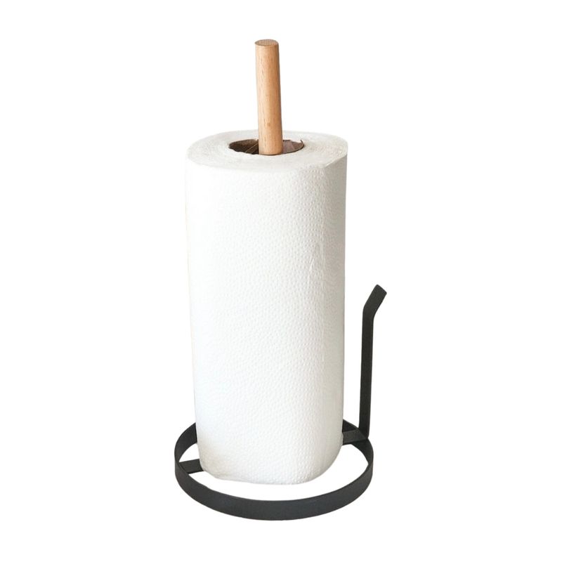INSPIRA - Porta Porta Papel Toalla de Acero y Madera