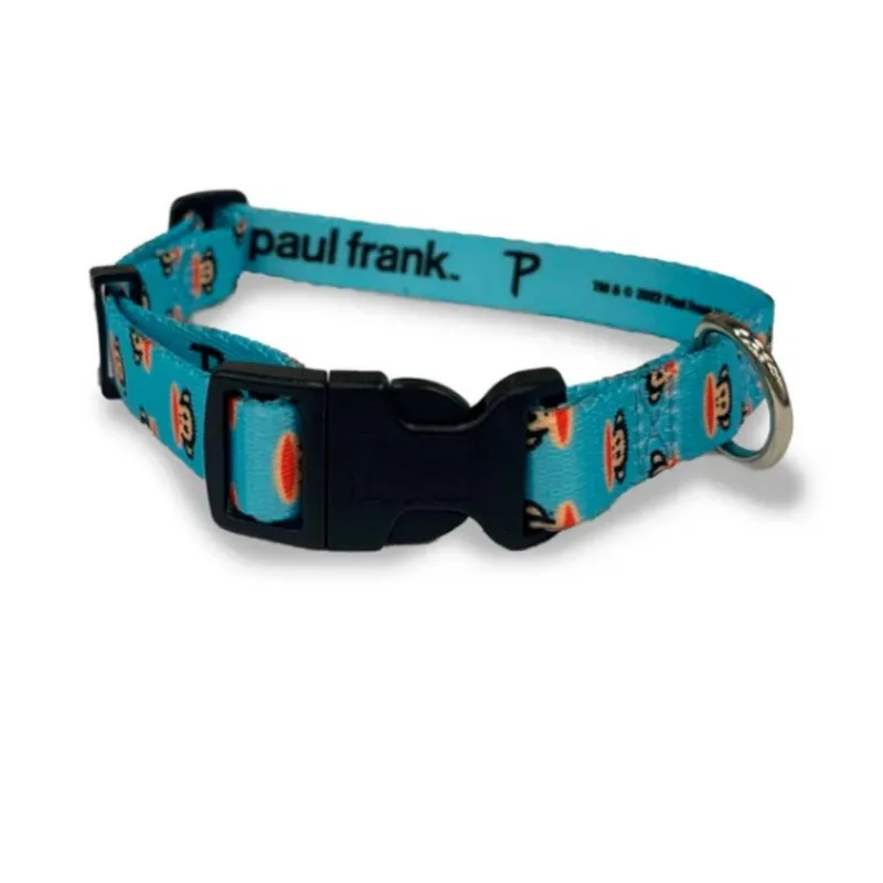 PAUL FRANK - Collar ajustable para perros Paul Frank Julius - Celeste - M