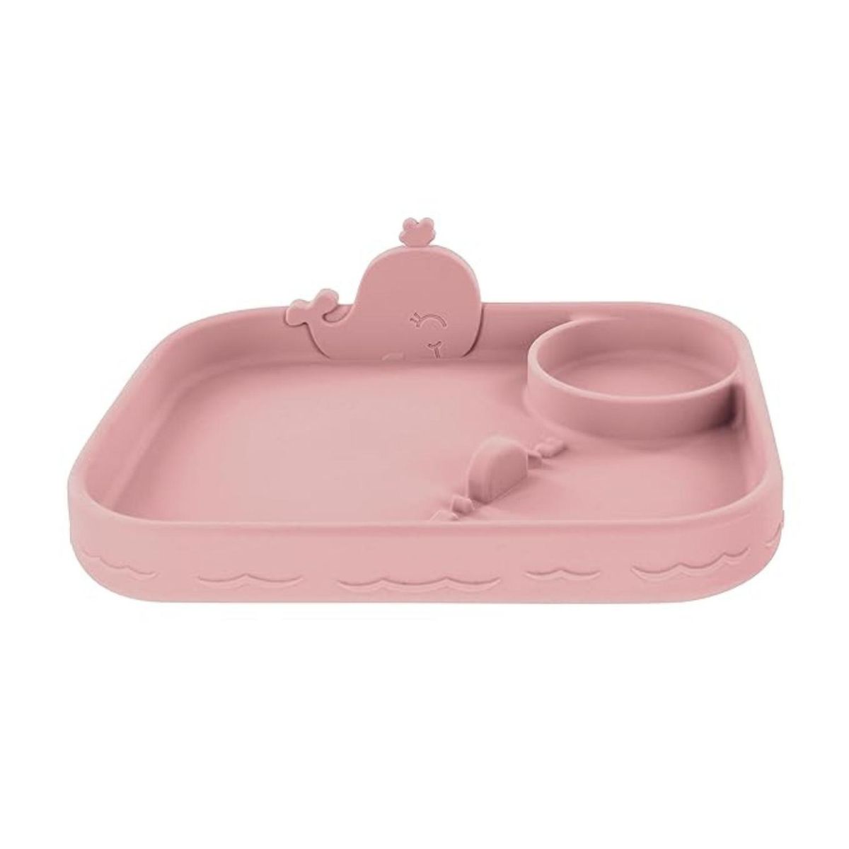 NUBY - Plato de Silicona Nuby sin BPA - Ballena Rosa