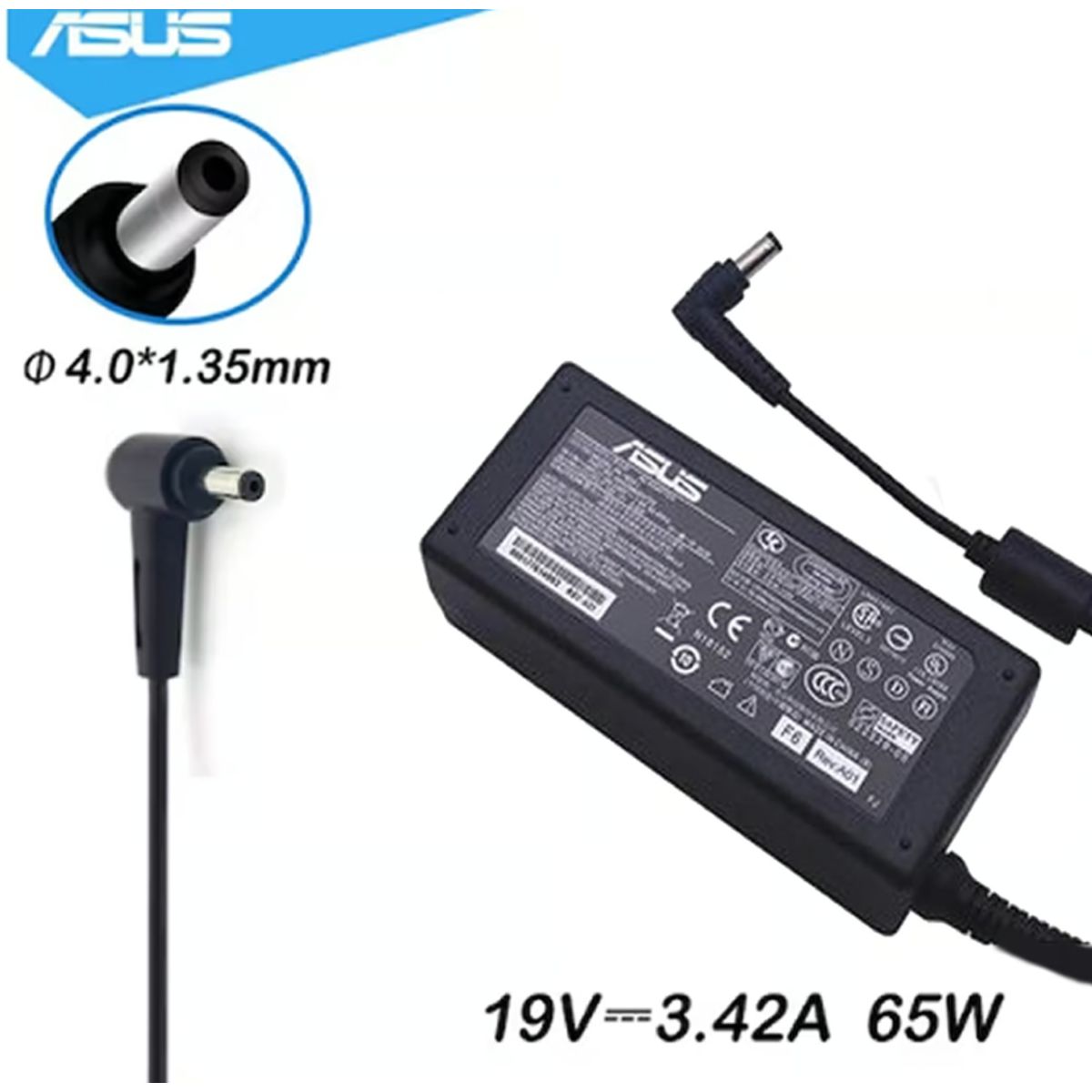 GENERICO - Cargador Compatible Asus 19V 3.42A - 4.0 -1.35mm 65w