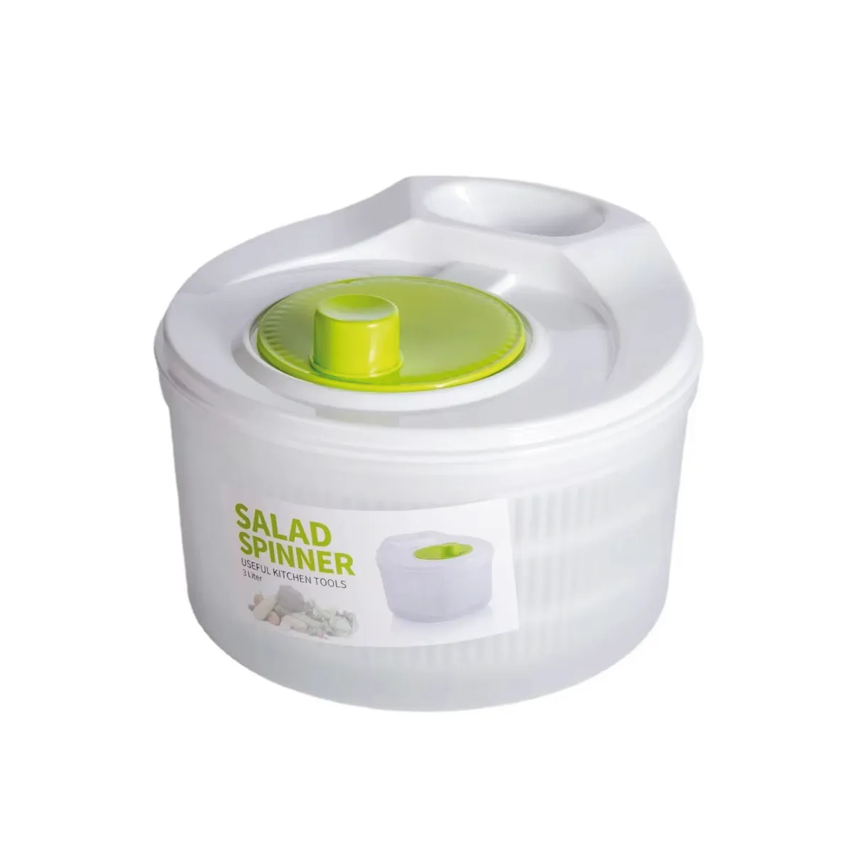 S&T - Centrifugador manual de ensalada verduras y frutas 5L fácil escurrido