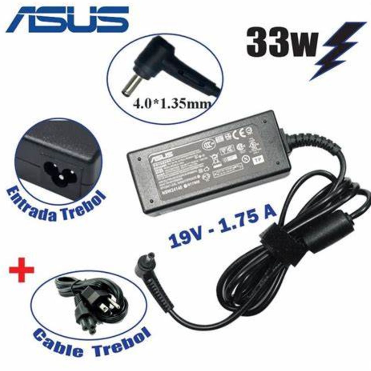 GENERICO - Cargador Genérico Asus 19v 175a 40x135mm 33w