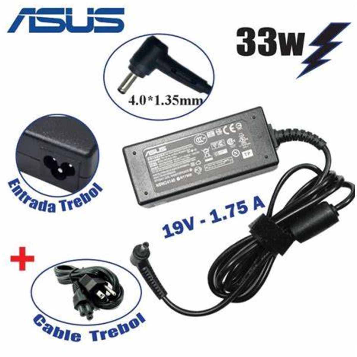 GENERICO - Cargador Genérico Asus 19v 175a 40x135mm 33w