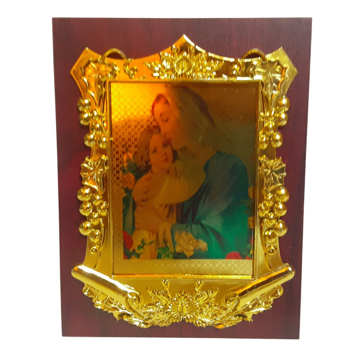 GENERICO - Retrato Cuadro Religioso Virgen Maria y Jesus Pergamino 17cm