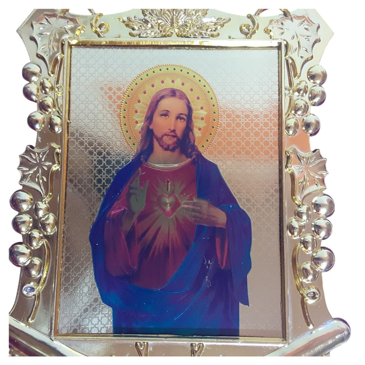 GENERICO - Retrato Cuadro Religioso Sagrado Corazon de Jesus Pergamino 17cm