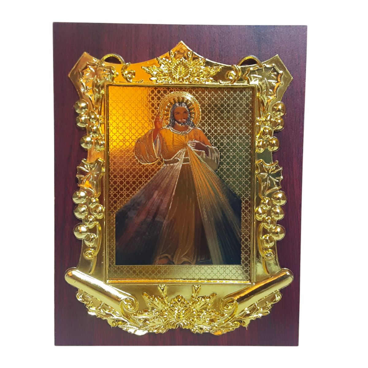 GENERICO - Retrato Cuadro Religioso Jesus de la Divina Misericordia Pergamino 17cm