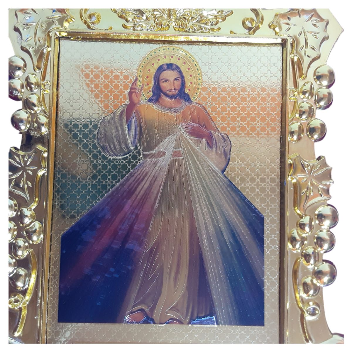 GENERICO - Retrato Cuadro Religioso Jesus de la Divina Misericordia Pergamino 17cm