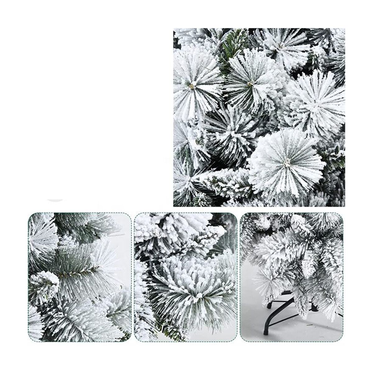 GENERICO - COMBO ARBOL NAVIDEÑO PREMIUM NEVADO 1.80m + 24 BOLAS COBRE + LUCES AM