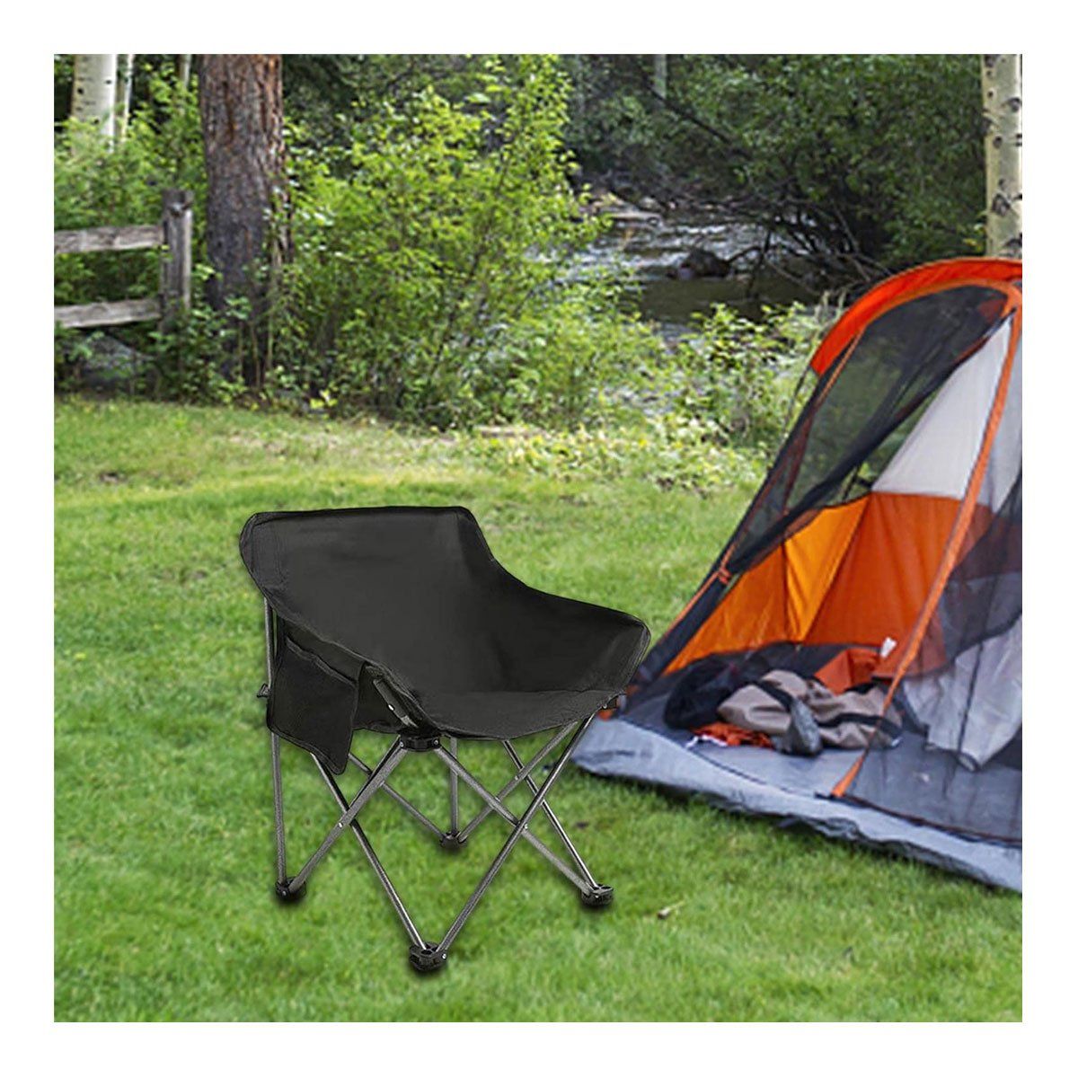 GENERICO - Silla Plegable De Camping Playa Piscina Terraza Prem Negra