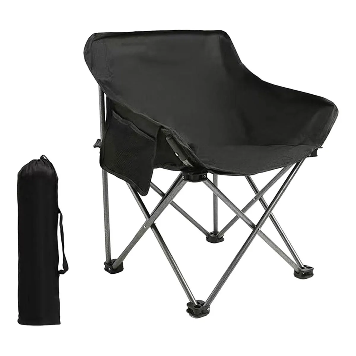 GENERICO - Silla Plegable De Camping Playa Piscina Terraza Prem Negra