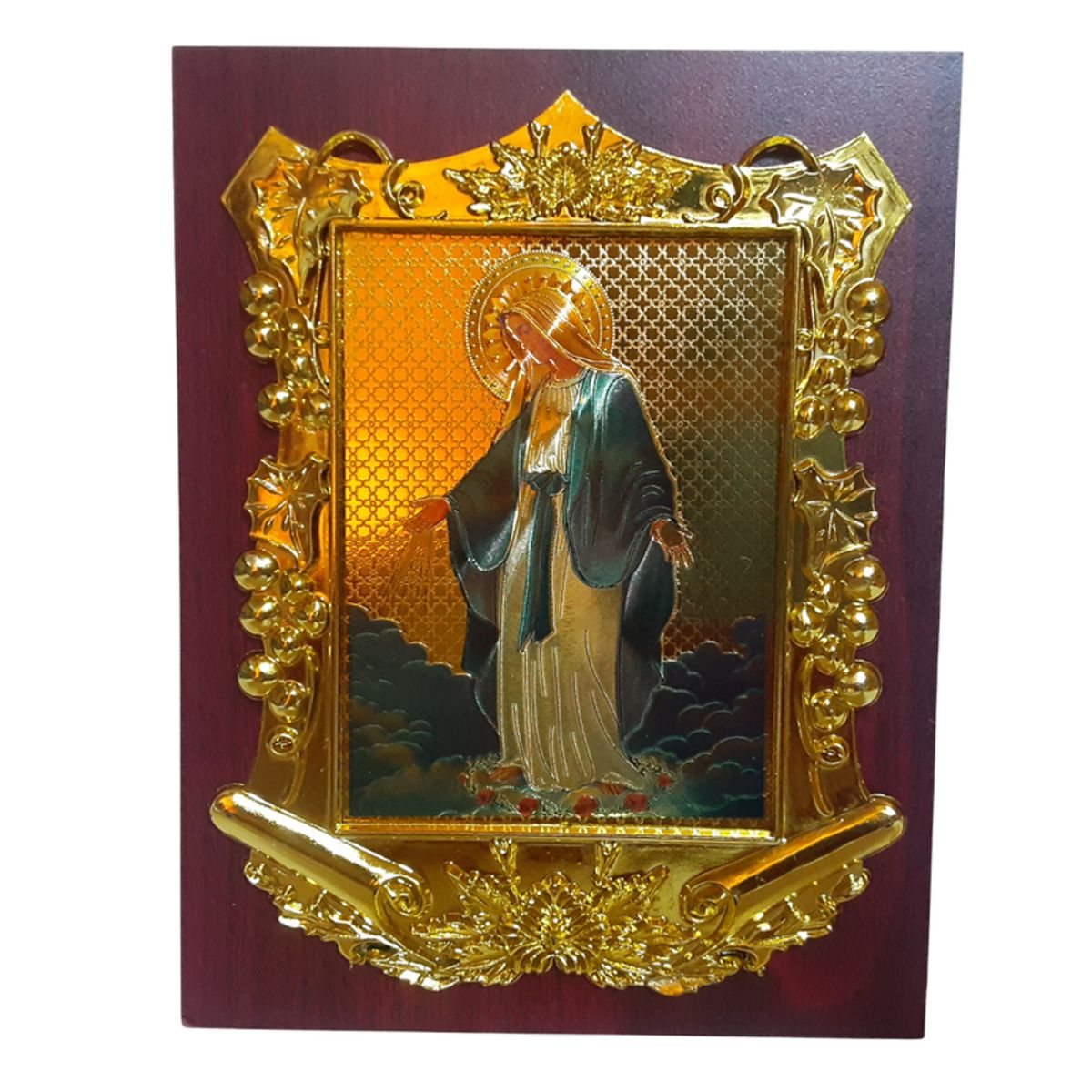 GENERICO - Retrato Cuadro Religioso Virgen de los Milagros Pergamino 17cm