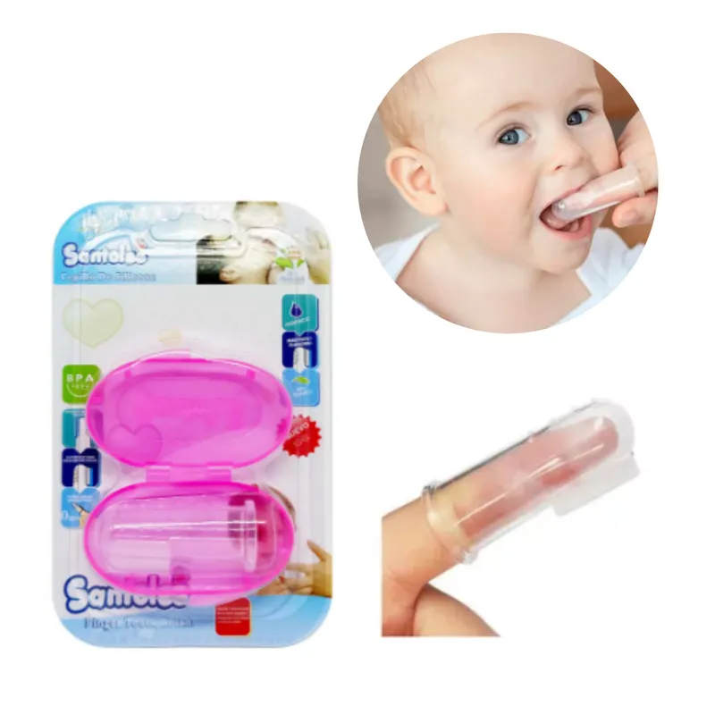 GENERICO - Cepillo dedal para bebés- santolee Fucsia