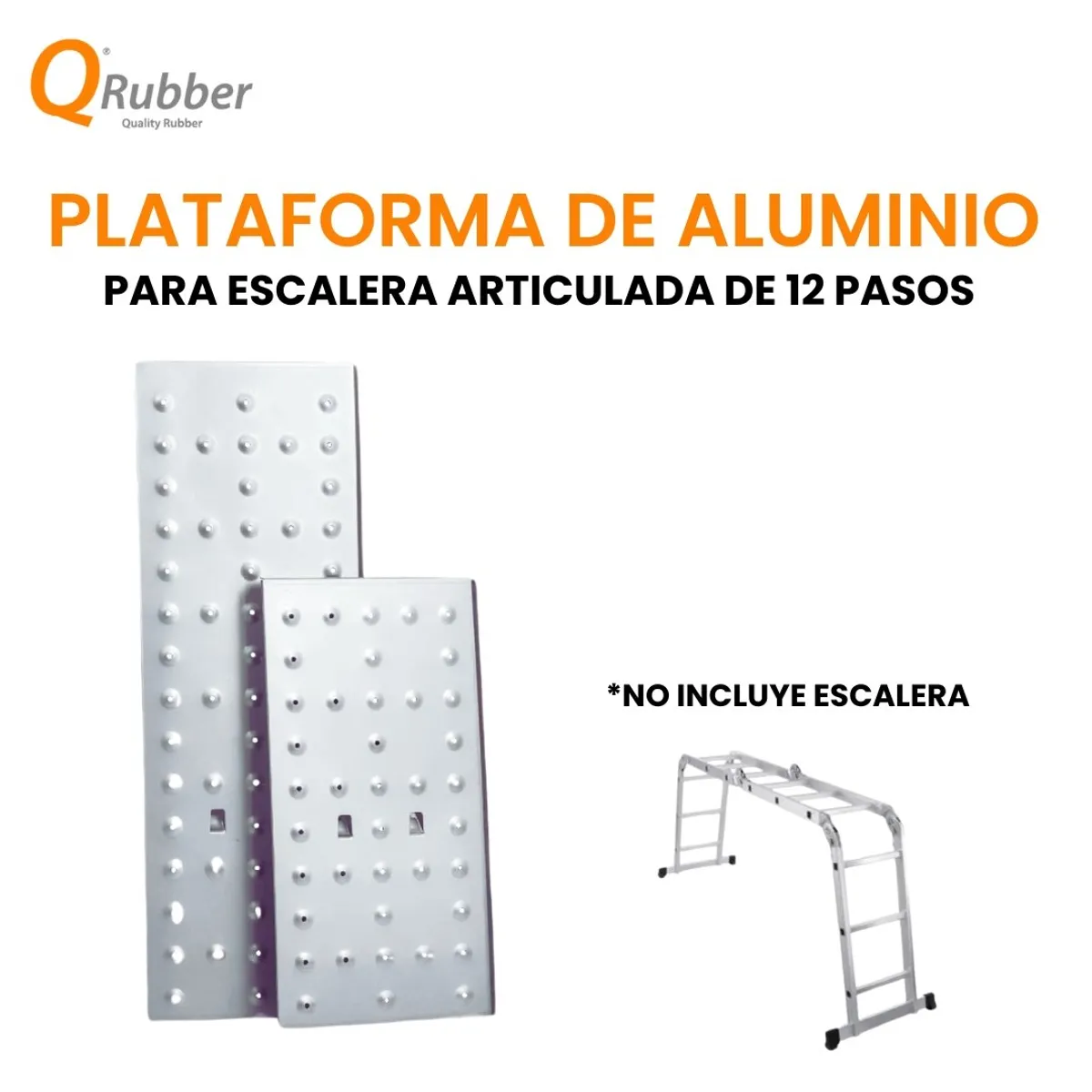 QRUBBER - Plataforma para escalera de aluminio multiuso 3.5 M