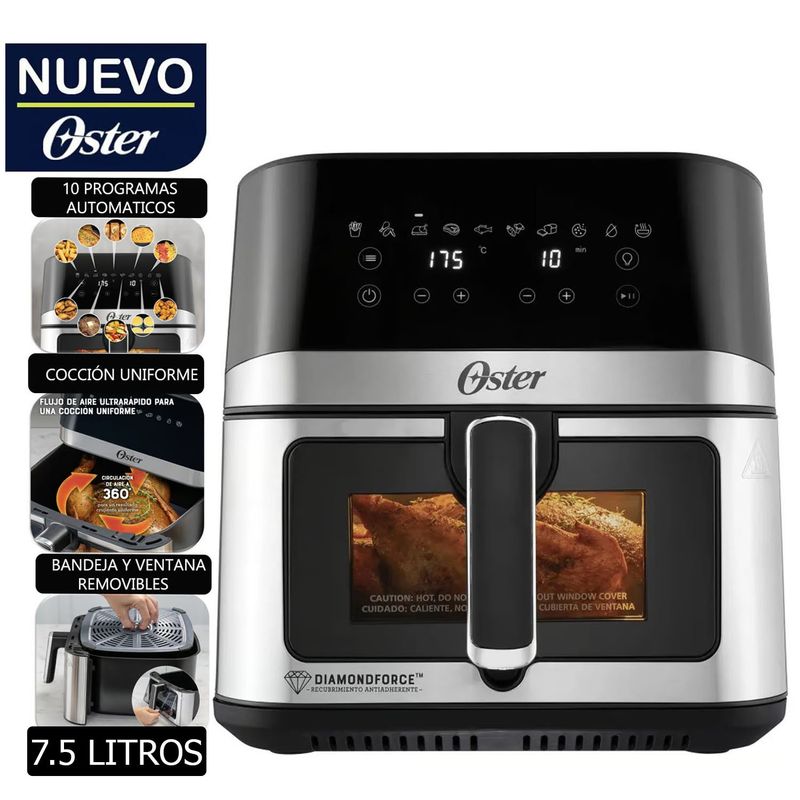 OSTER - Freidora de Aire Digital Oster DiamondForce 7 .5 Litros CKSTAF75WDSSDF