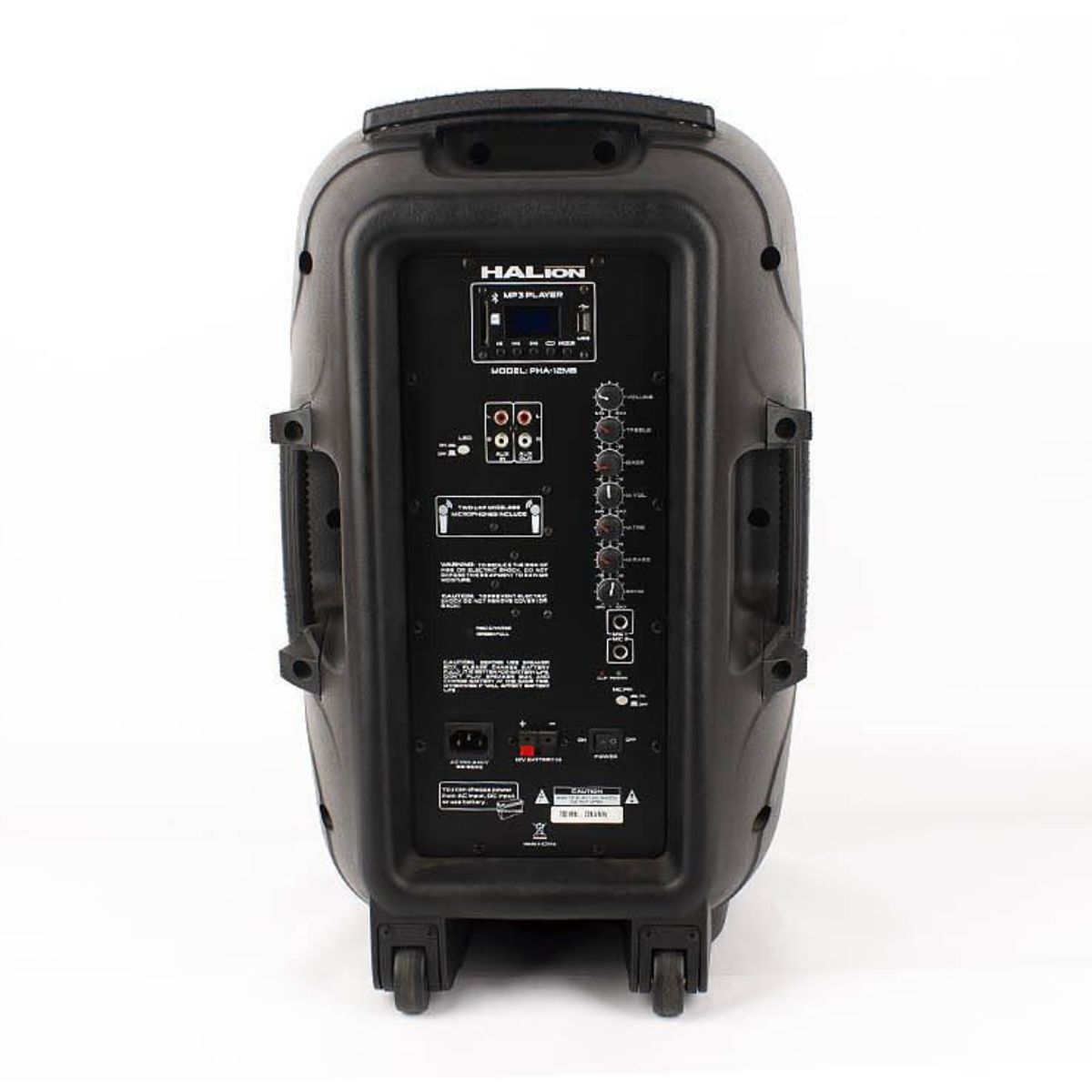 HALION - PARLANTE ACTIVO HALION 1500W 2UHF MIC BATERIA - PHA-12MB