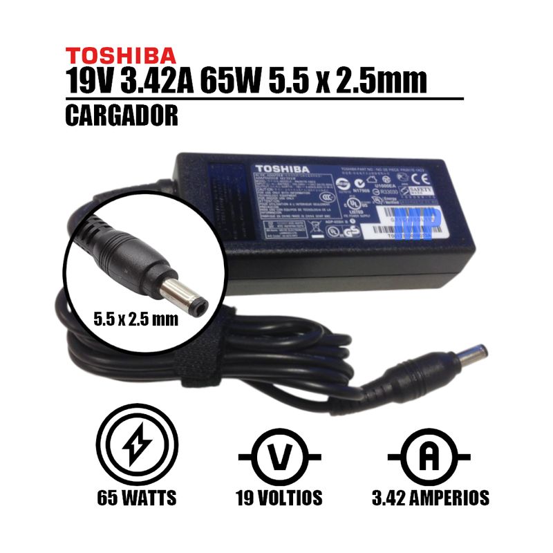 GENERICO - CARGADOR TOSHIBA COMPATIBLE SATELLITE - 19V 342A - 65W