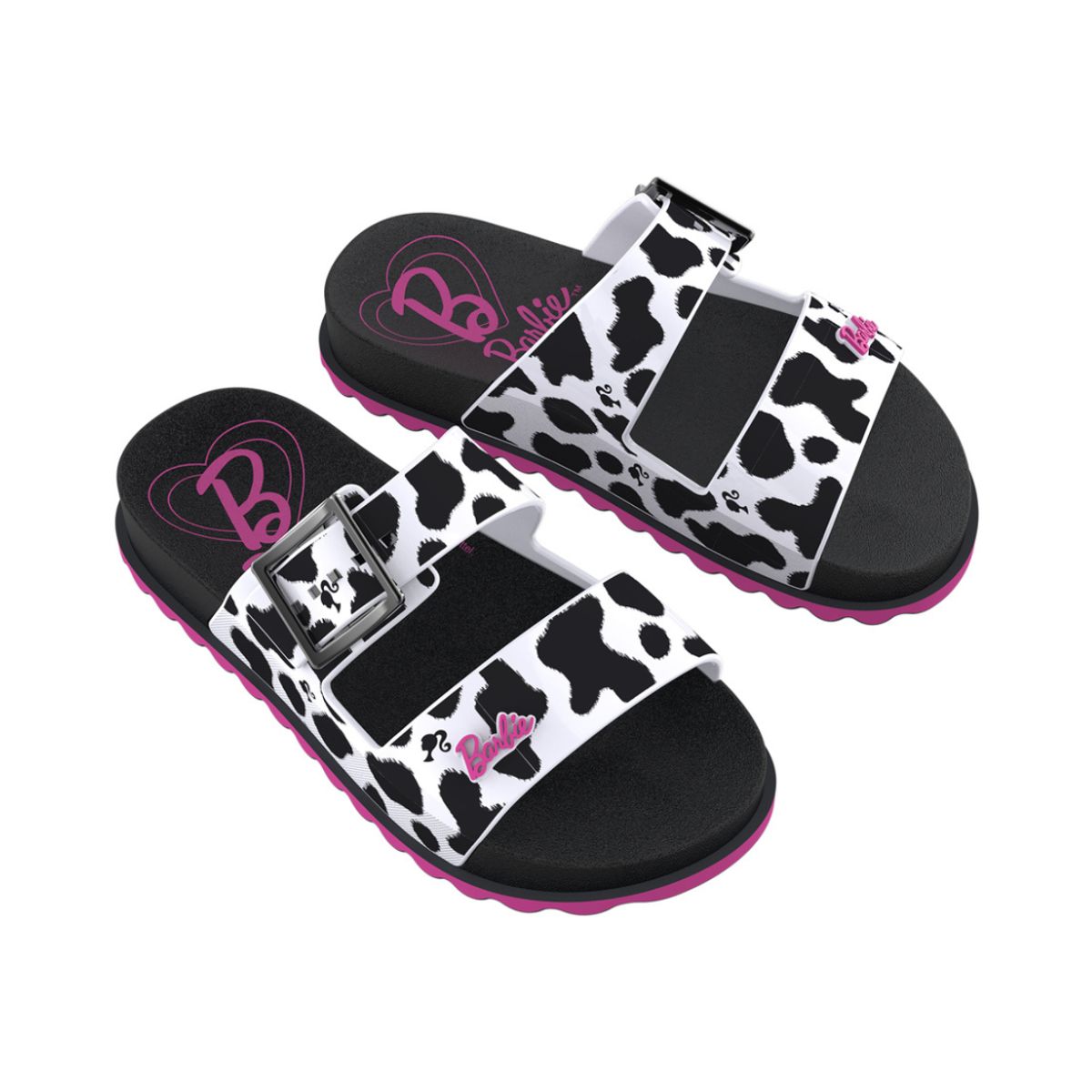 BARBIE - Sandalias Deluxe Barbie Blanco Negro Niña