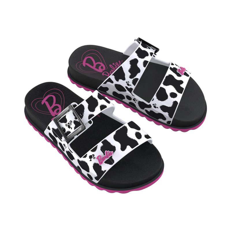 BARBIE - Sandalias Deluxe Barbie Blanco Negro Niña