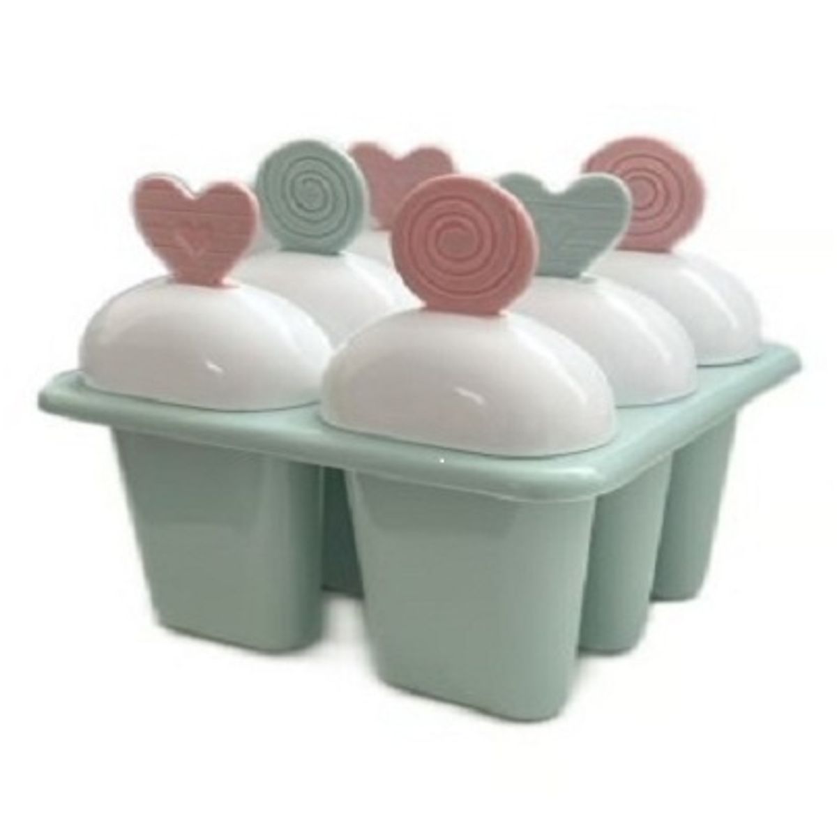 GENERICO - MOLDE PARA HELADOS - HIELO 6 PALETAS VERDE