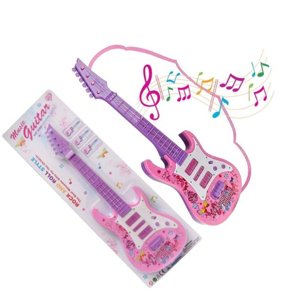 GENERICO - Guitarra Juguete Efectos Luces y Sonidos Rosado