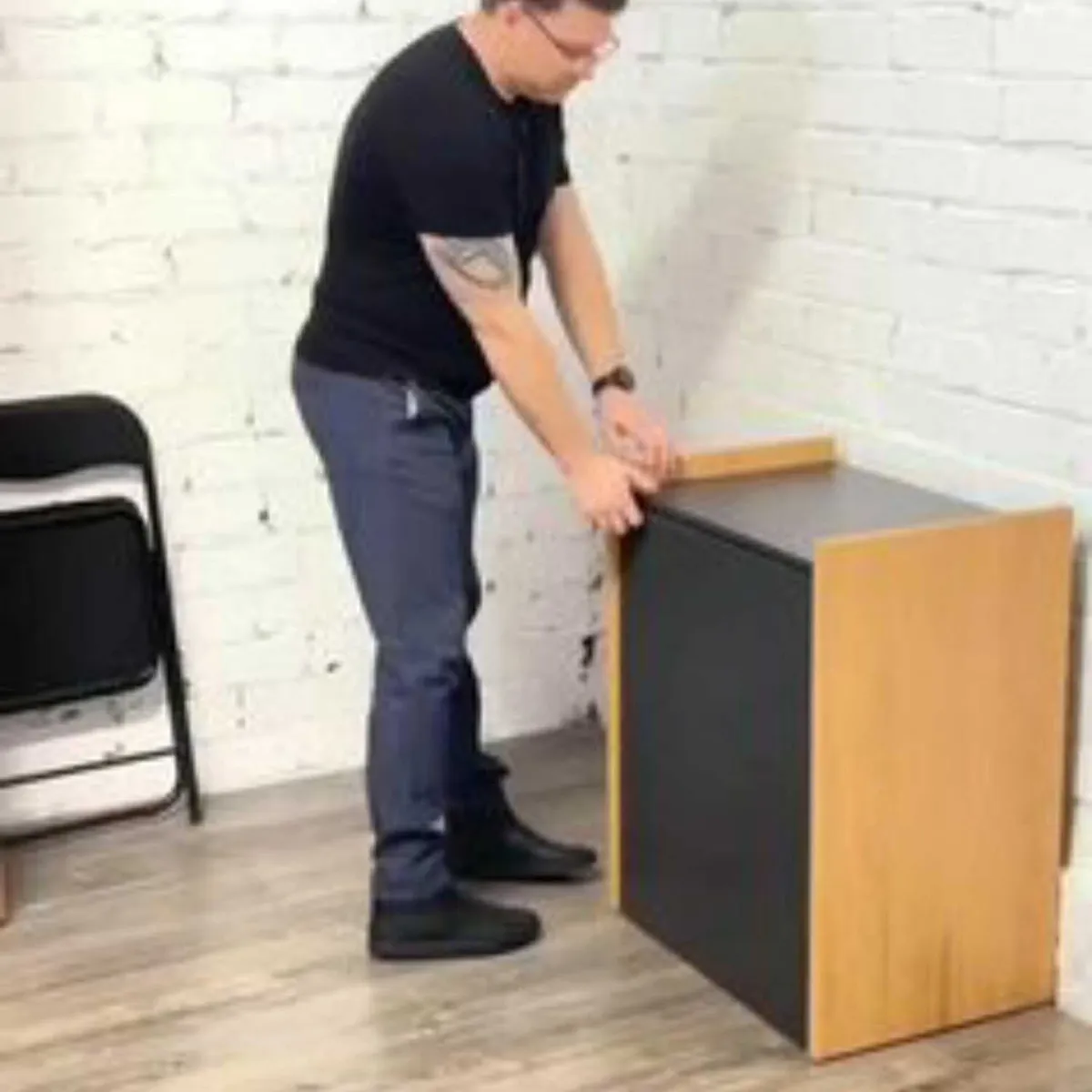 GENERICO - Escritorio Extensible Moderno Moisés color Haya y Negro R&R Muebles