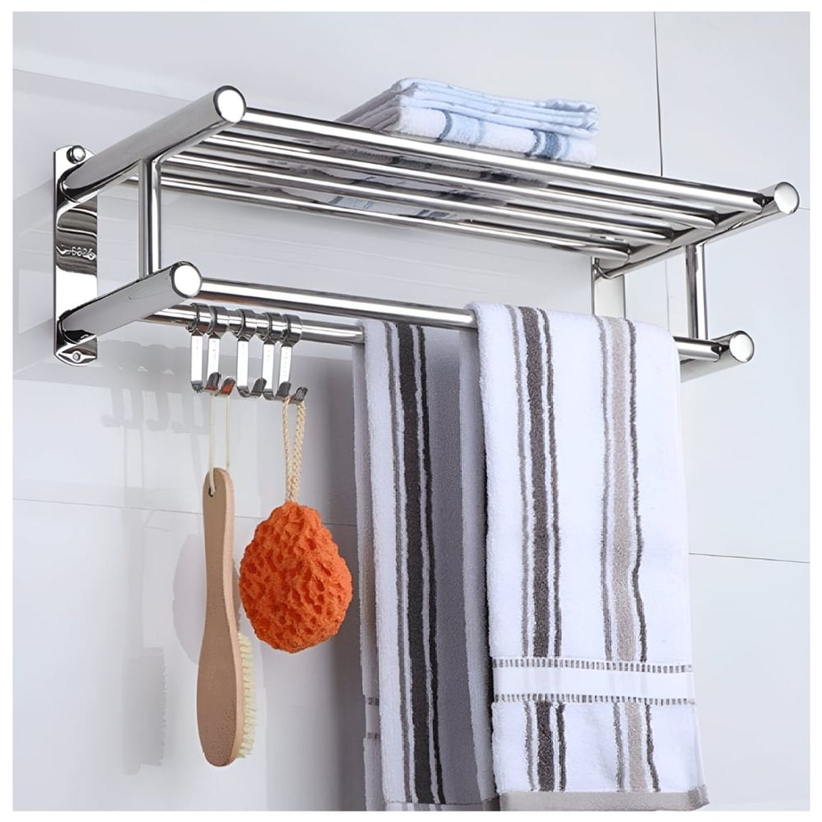 MINARI - Toallero Barra Organizador con Ganchos Colgadores para Baño B53