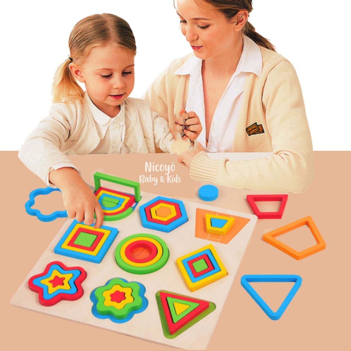 EDUCA - Juguete Rompecabezas de Madera con Figuras Geométricas