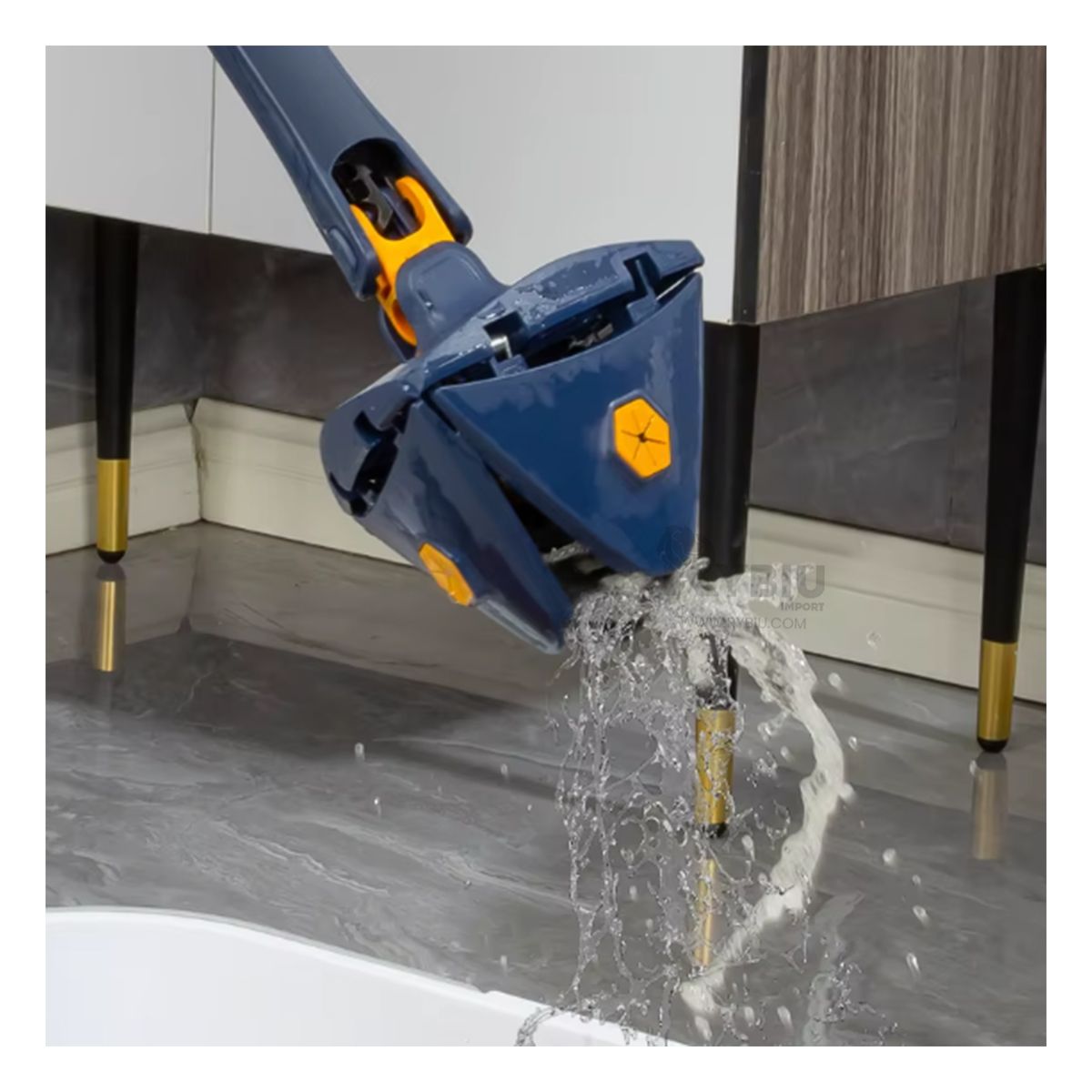 RYBIU IMPORT - Trapeador con Exprimidor para Cocina Azul Y+Papel de Regalo