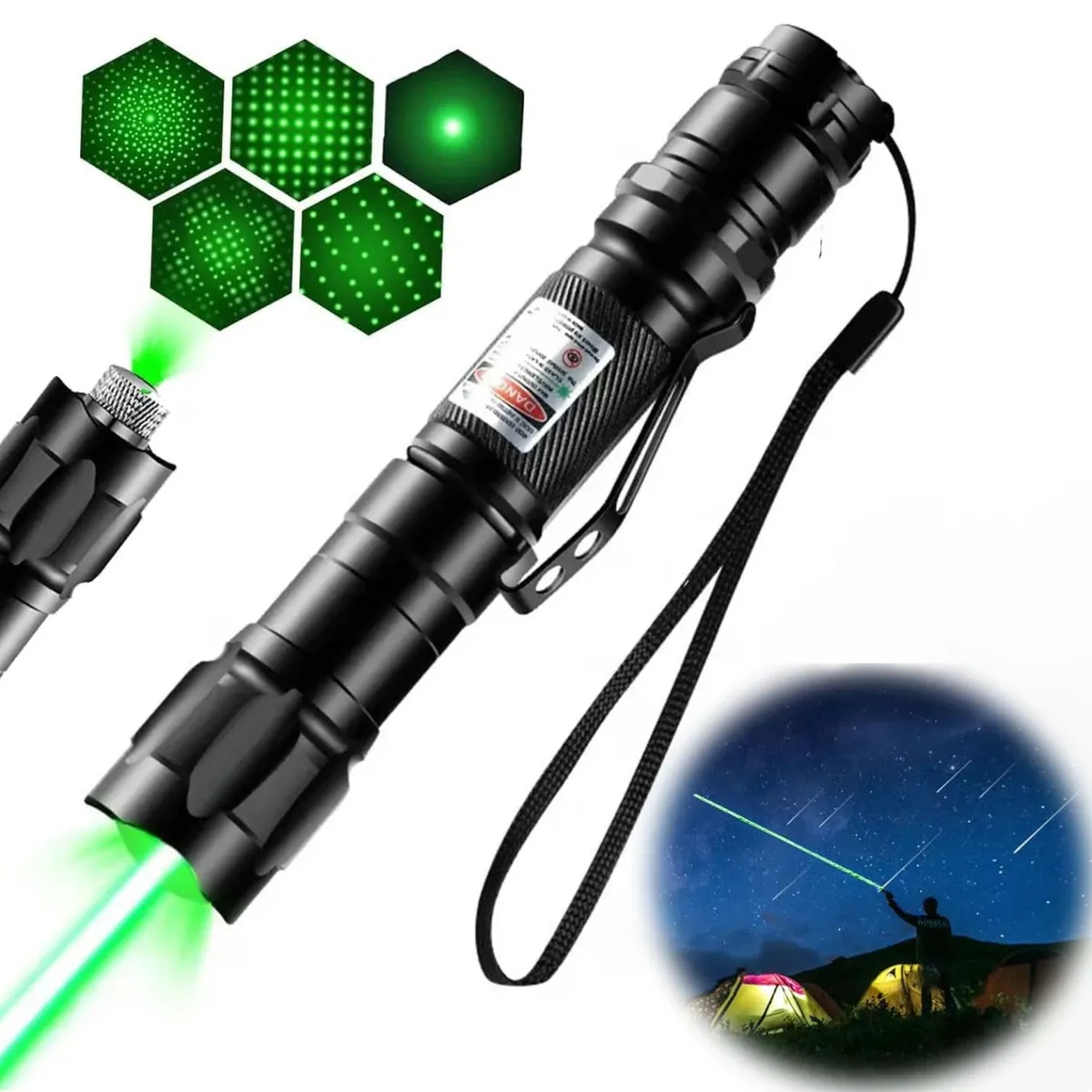 CAFINI - Puntero Láser Verde de Largo Alcance 3000 Metros Recargable Alta Potencia