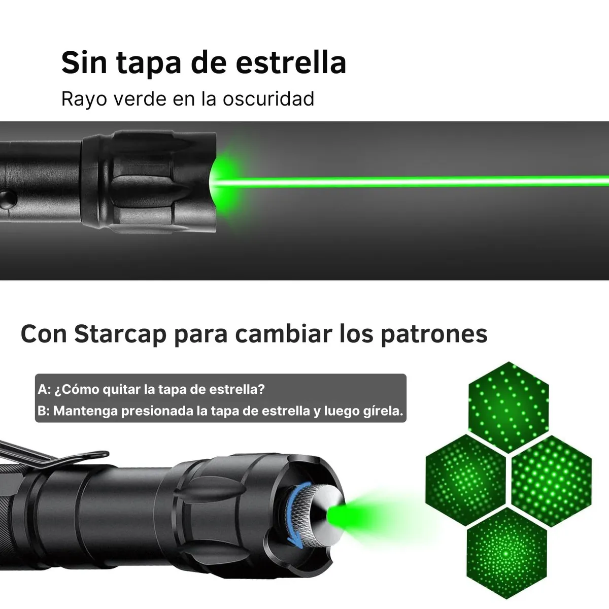 CAFINI - Puntero Láser Verde de Largo Alcance 3000 Metros Recargable Alta Potencia