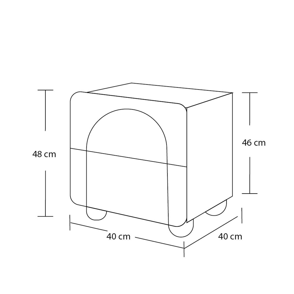 GENERICO - Velador Meteora 2 Cajones - Moderno