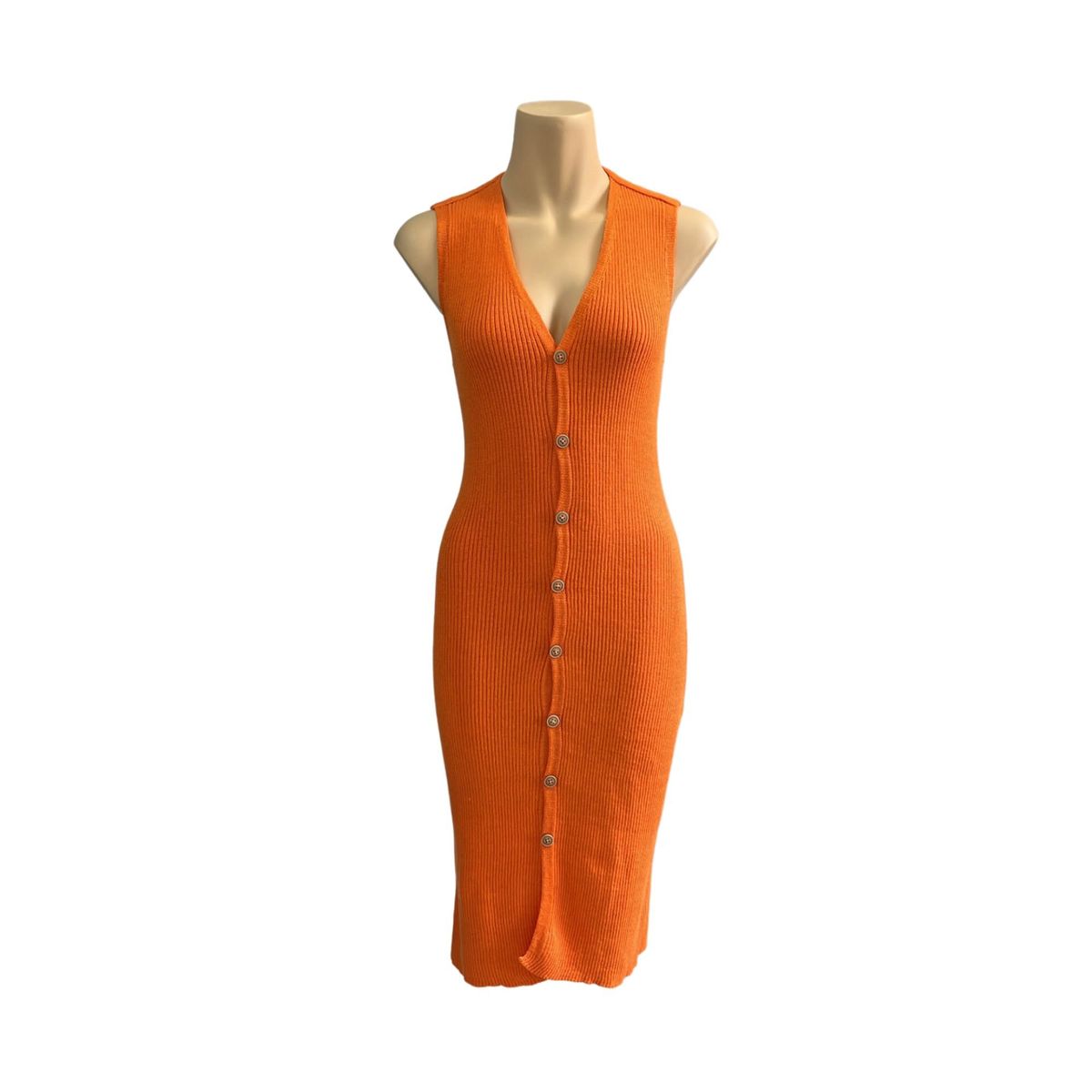 MAJA - Vestido tejido de botones sin manga