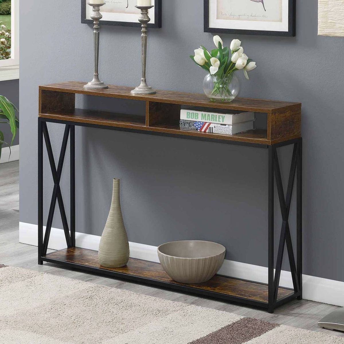 GENERICO - Consola Recibidor Industrial Berilio Caramelo Coricha Home